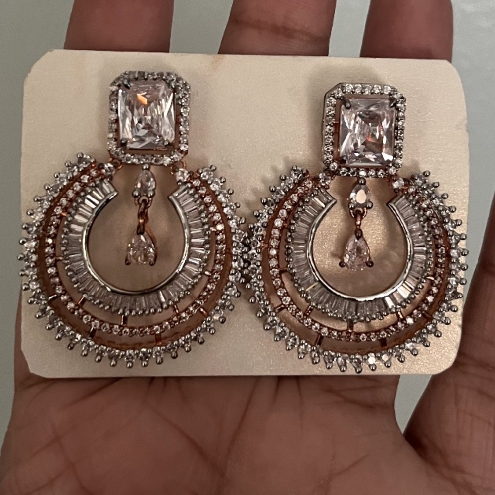 Stunning Cubic Zirconia Evening Earrings